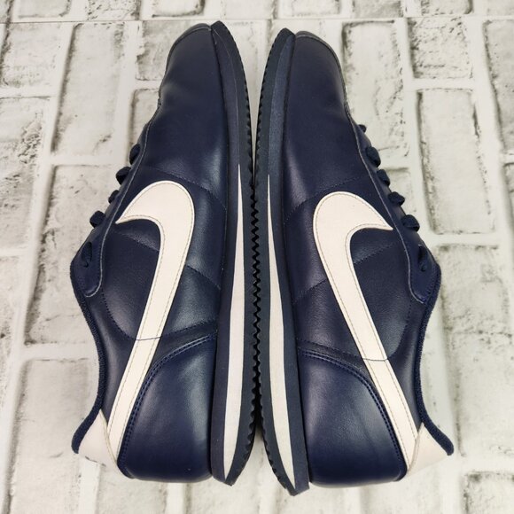 Nike Cortez Men's Sz 11.5 Midnight Navy Leather Athletic Sneaker Shoe 316419-40 - Picture 7 of 10